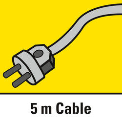 5 m langes Kabel für großen Einsatzradius