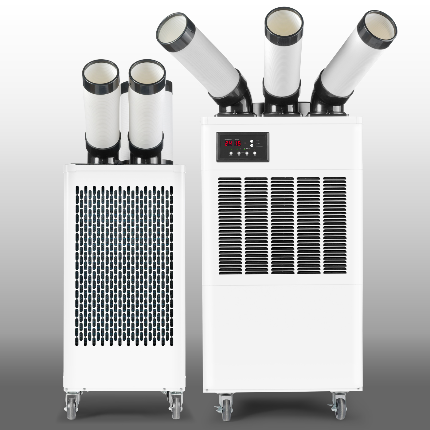 Die Spotcooler PT 3500 SP und PT 5300 SP können neben der Punktkühlung auch zur Raumluftkühlung, Belüftung ohne Kühlfunktion oder Entfeuchtung eingesetzt werden