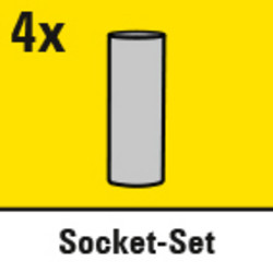 Inklusive 4 Stecknüssen (17, 19, 21, 23 mm)