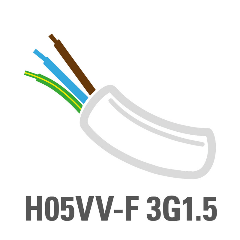 Kabeltyp H05VV-F 3G1.5