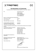 Konformitätserklärung Bautrockner TTK 400 (INT)