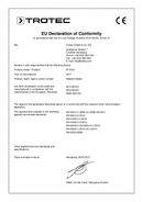 Konformitätserklärung Infrarot Heizstrahler IR 2010 (INT)