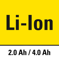 Lithium-Ionen-Akku mit 2/4 Ah Kapazität