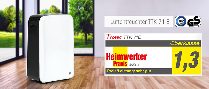 Luftentfeuchter TTK 71 E mit "sehr gut" abgeschnitten