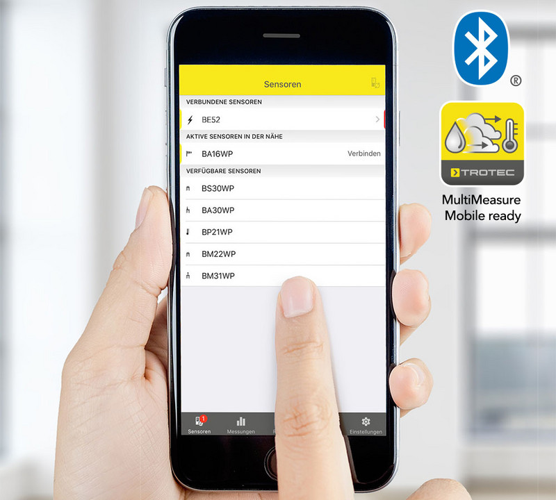 MultiMeasure Mobile-App mit Digital-Multimeter BE52