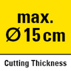 Schnittdurchmesser von max. 150 mm