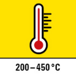 Temperatureinstellung 200 °C – 450 °C
